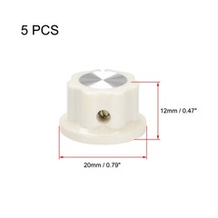 5pcs 6.4mm Shaft Hole Potentiometer Control Rotary Knobs Effect Pedal Knob Cream
