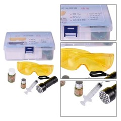 UV Oil Leak Detection Kit for Automotive AC System with Dye and Flashlight