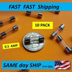 10 PACK —- Fast Blow 5×20 glass fuse — 0.5A AMP —–10x