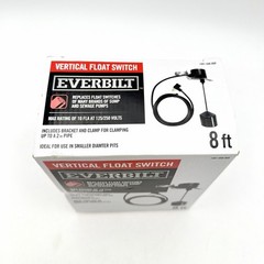 Everbilt EBPBV Vertical Float Switch for Sump Sewage Pump 8ft Piggyback Plug