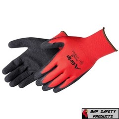 12 Pair A-Grip Red Safety Work Gloves Latex Rubber Coated Grip Cut Resistant