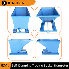 Forklift Adapted Self-Dumping Tipping Hopper for Construction Material Transport