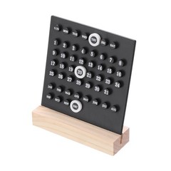 Wood Perpetual Calendar Desktop Acrylic Calendar Stand Black