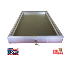 Aluminum Display Case End Opening 22 x 34 x 31/4 Knives Cards Gun Jewelry & More