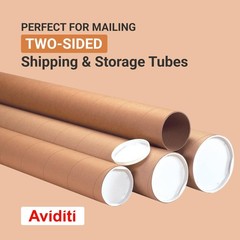 USA Cardboard Tubes with Caps, 24″L x 4″W x 4″H, Pack of 12 | Poster Tube for…