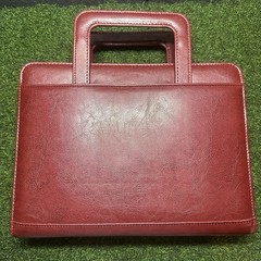 Franklin Covey 365 Day One Red Planner Organizer 7 Ring Handles Faux Leather Zip