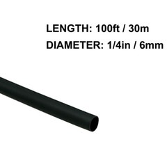 1/4in (6mm) Diameter Heat Shrink Tubing Shrinkable Tube 100ft Black
