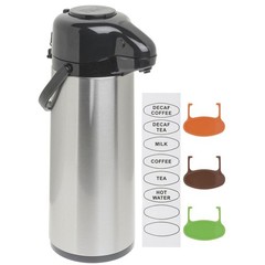 HUBERT® Airpot Coffee Dispenser with Pump Lid 2 1/2 L Stainless Steel