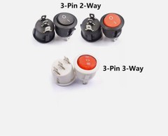 KCD1 Round Power Button Switch With Light 2/3/4/6-Pin 2/3-Way OFF/NO Hole 20MM