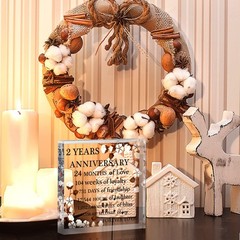 Yalikop 2 Years Anniversary Acrylic Gift for Him 0.6 Thickness, Clear Or Na
