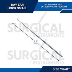 3 Pcs Day Ear Hook 6.5″ Small 1 MM ENT Surgical Instruments German Grade