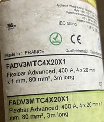 FADV3MTC4X20X1Flexibar Advanced, 400 A, 4 x20 mm x 1 mm, 80 mm, 3m long (10’long