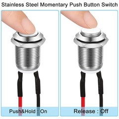 5/10Pcs 12 mm Momentary Push Button Switch Waterproof Push Button Switch Round