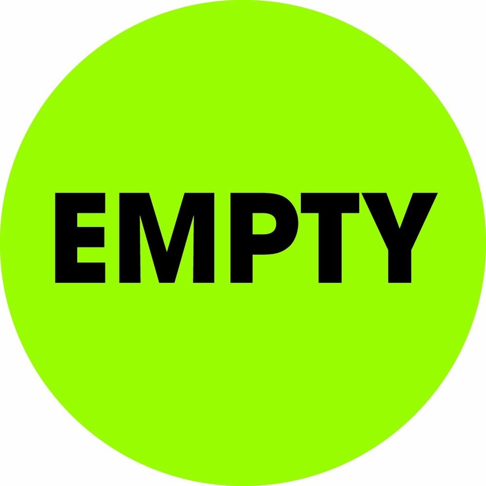 Tape Logic 2′ Circle Label, ‘Empty’, Fluorescent Green, Roll of 500 Stickers,…