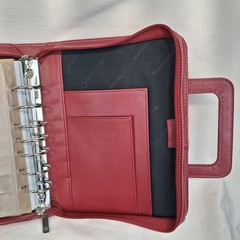 FRANKLIN COVEY Red 7 Ring Planner Binder With Handles Full Zip Read