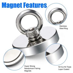 Fishing Magnets with Countersunk Hole 3.55 inch 1000LBS Force