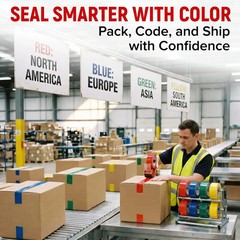 2″ x 110 Yards Multi-Color Packing Tape, 6 Colors Pack – 2.0 Mil Carton Sealing