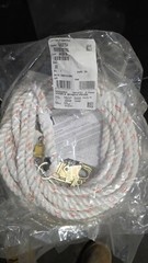 3M DBI-SALA 1202754, 30ft Fall Rope Lifeline, Single Snap Hook, Safety Rope