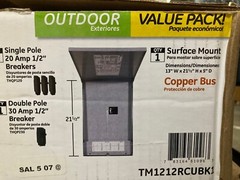 G.E. Main Breaker Load Center Outdoor Panel 125 A Surface Mount TM1212RCUBK1