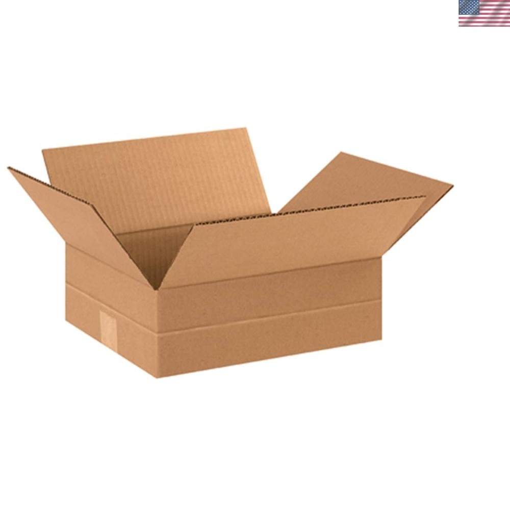 25-Pack Multi-Depth Corrugated Cardboard Boxes for Shipping & Storage 12″x10″x4″
