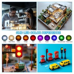 1206 Pre-Wired Micro LED, 24 Pcs 9-12V Emitting Diodes for Model, Warm White
