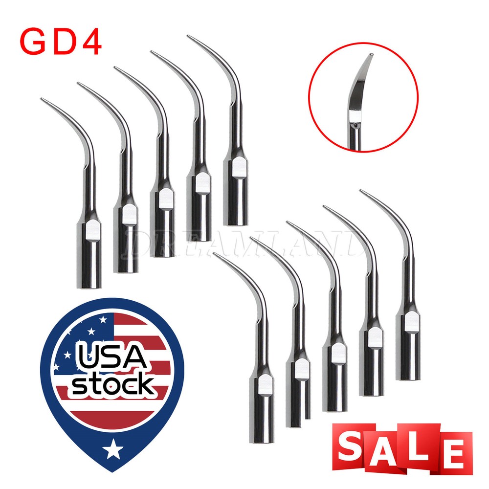 10*GD4 Dental Ultrasonic Scaler Tips Fit DTE SATELEC Handpiece