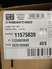 WEG CFW500 Frequency Inverter VFD 380-480VAC 3-Phase 3HP CFW500A04P3T4NB20