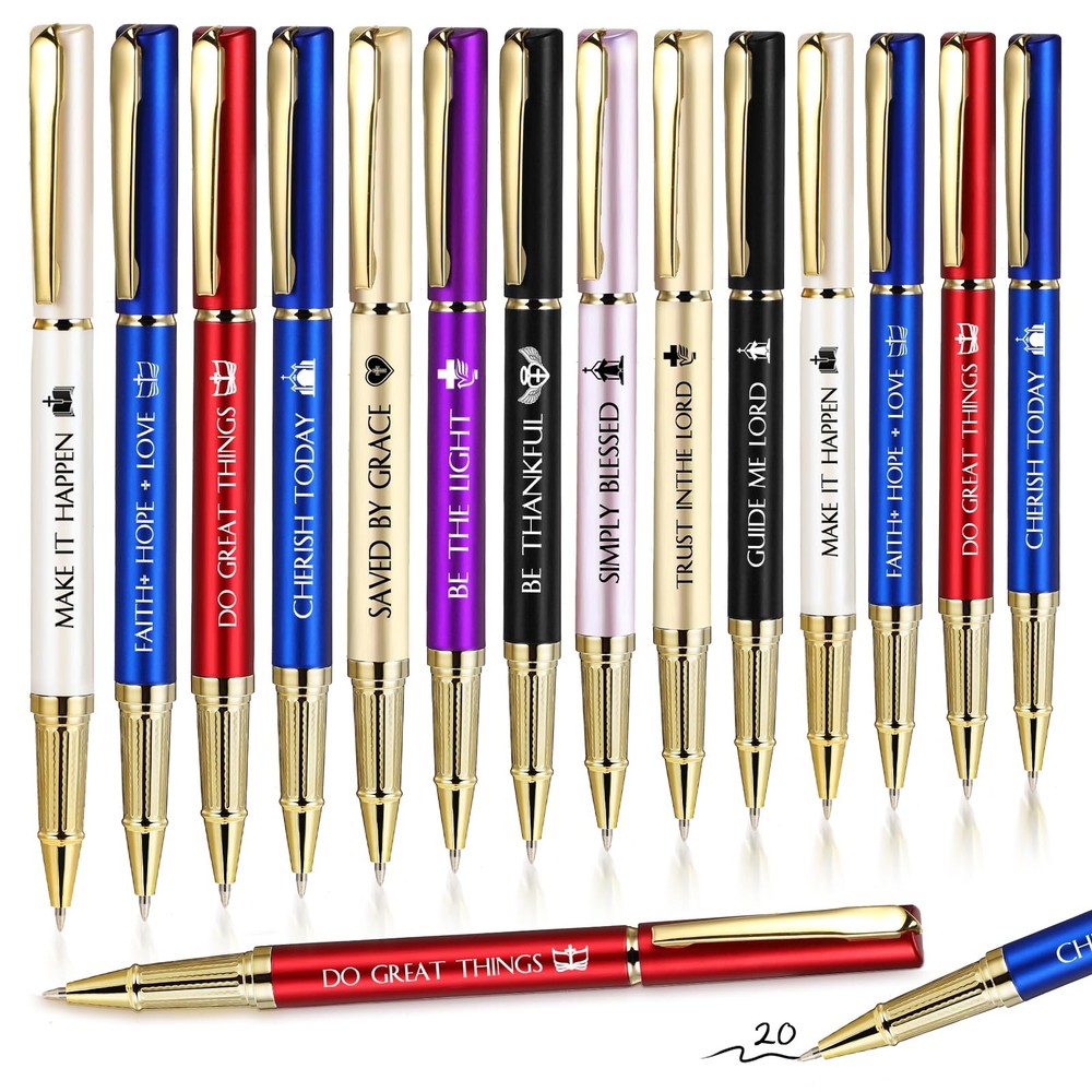 20 Pcs Christian Gift Bulk Bible Verse Ballpoint Pens with Black Ink, Grandpa…