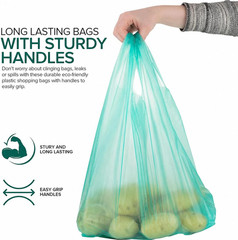 Eco Grocery Bags Disposable T-Shirt Thank You Bag with Handles for Supermarket,