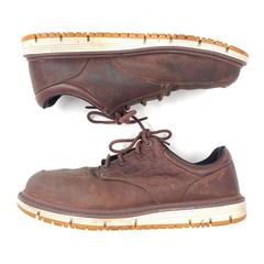 KEEN Utility Mens San Jose Oxford Alum Toe Brown Leather Safety Shoes 11 EE WIDE