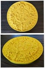 concrete rubber mold AZTEC CALENDAR Wall texture mat Texture Stamp Mat