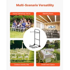 Folding Chair Rack Cart for 10 Chairs of 100 LBS Push-Style Chair Dolly