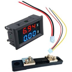 DC 0-100V 50A Voltmeter ammeter LED-Dual Digital Volt Amp Meter Gauge W/ Shunt-