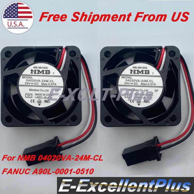 2PCS New For NMB 04020VA-24M-CL FANUC A90L-0001-0510 Machine Fan 24VDC 3Pin 4CM