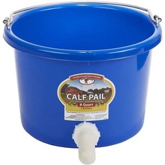 Little Giant Plastic Calf Nursing Pail with Rubber Nipple Livestock 8 Quart