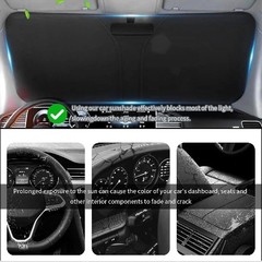 57.09×31.5 Inch Collapsible Car Windshield Sun Shade in 210T Titanium Silver Clo