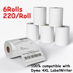 6 Rolls 4×6 Direct Thermal Shipping Labels Compatible DYMO 4XL 1744907 220/Roll