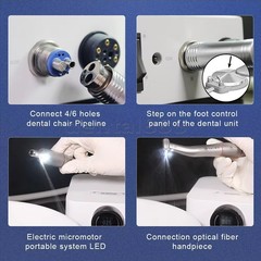 High Speed Dental Micro Motor Brushless 200,000RPM LED 1:5 Contra Angle