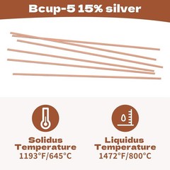20 Sticks Brazing Rods BCuP-5 Phos Copper 15% Silver Solder HVAC Welding Rod AWS