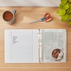 Amazon Basics 3-Ring Binder, 1-Inch, Customizable, with Pockets 1-Pack, White