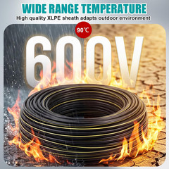 175Ft 4-4-4-4 Quadruplex Aluminum URD Cable 600V for Direct Burial Use