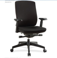 Lorell Mid-back Task Chair – Fabric Black Seat – Fabric Black Back – 27.5″ Width