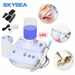 Dental Ultrasonic Scaler +5*Tips LED Handpiece 2*Bottles Fit EMS Cavitron NSK XL