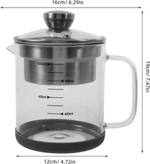 Soy Milk Filter Pot with Fine Mesh Strainer 7.48X6.29X4.72In Glass Container