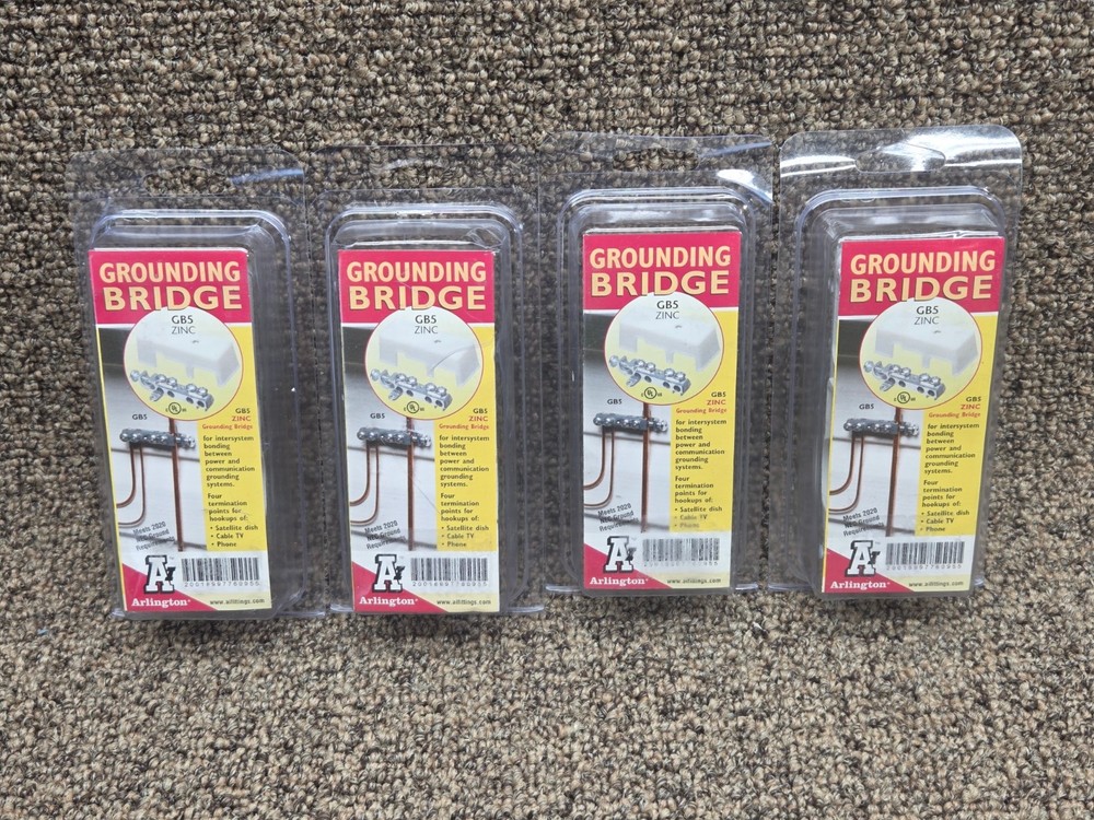 ARLINGTON GROUNDING BRIDGE GB5 ZINC – LOT OF 4