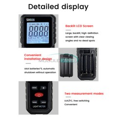 Light Meter Digital Illuminance Meter Luxmeter Luminometer Photometer 200000Lux