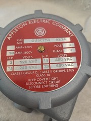 Appleton Electric Company, GUSC753, 3 POLE, Switch, Explosion Proof, NOS
