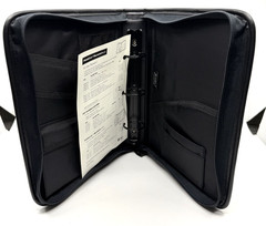 New Avery Powercase Black Leatherette Zippered 3-Ring Binder Organizer