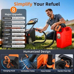 Cordless Fuel Transfer Pump, Automatic 3.8 GPM Gas Can Pump, Electric Fuel Pump