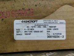 NEW Ashcroft 45-1279-ASL-04L-160#/KP 1279 Duragauge Pressure Gauge 160PSI 4.5 in